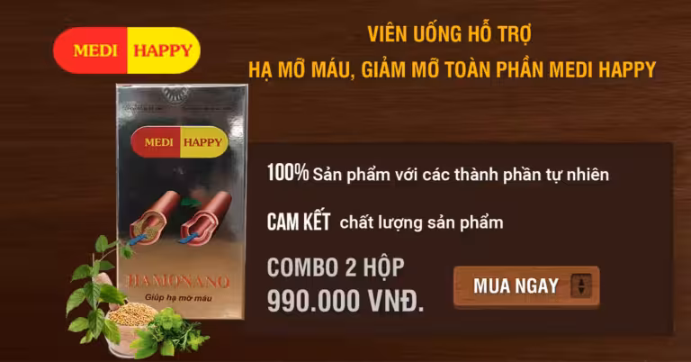 Thuốc Hamonano Medi Happy Hỗ trợ Hạ Mỡ Máu Số 1