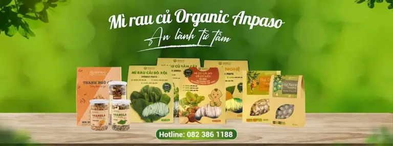 Anpaso Mì rau củ Organic Từ những cánh đồng nguyên liệu tươi xanh được gieo trồng hữu cơ theo tiêu chuẩn Organic 100%
