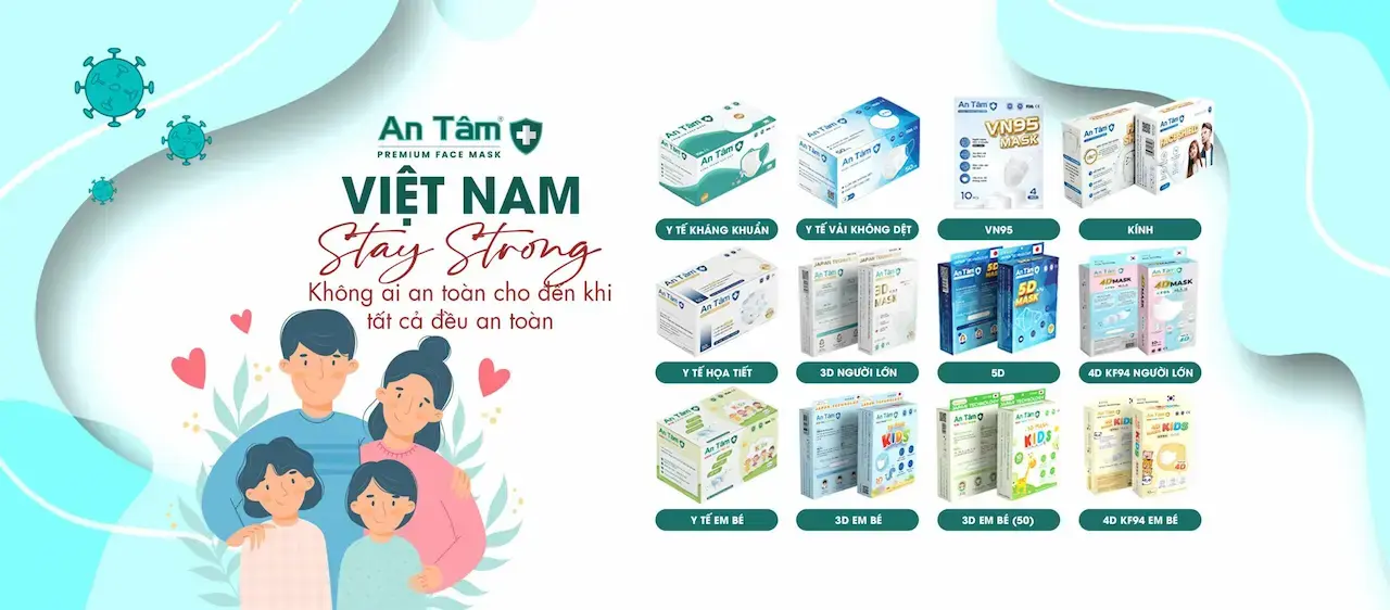 Khẩu Trang An Tâm Thương Hiệu Khẩu Trang Số 1 Tại Việt Nam Với Slogan: "Khẩu Trang An Tâm - An Tâm Sống Khoẻ"