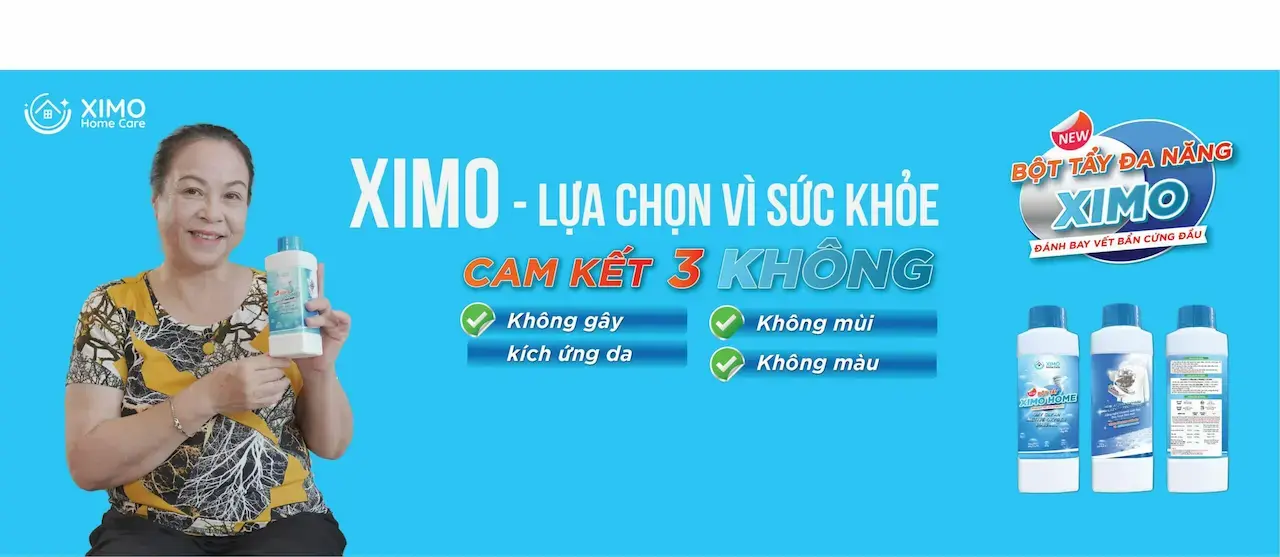 Bột Tẩy Đa Năng Ximo Home Không Đơn Thuần Làm Sạch 1 Vết Bẩn Ố Vàng, Mồ Hôi Trộm... Mà Còn Phục Hồi Lại Màu Trắng Sáng Tự Nhiên Cho Quần Áo Bị Xỉn Màu Sau Thời Gian Dài Sử Dụng.