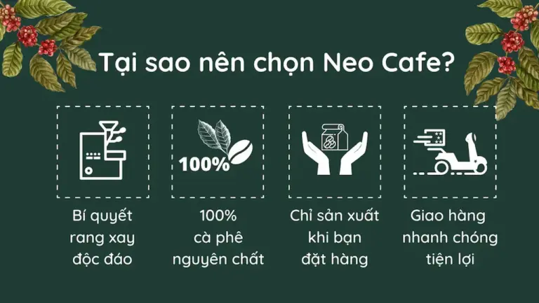 Neocafe Chuyên Các Dòng Cà Phê Nguyên Chất Coffee Robusta Và Arabica Với 100% Nguyên Liệu Thiên Nhiên Nguyên Chất
