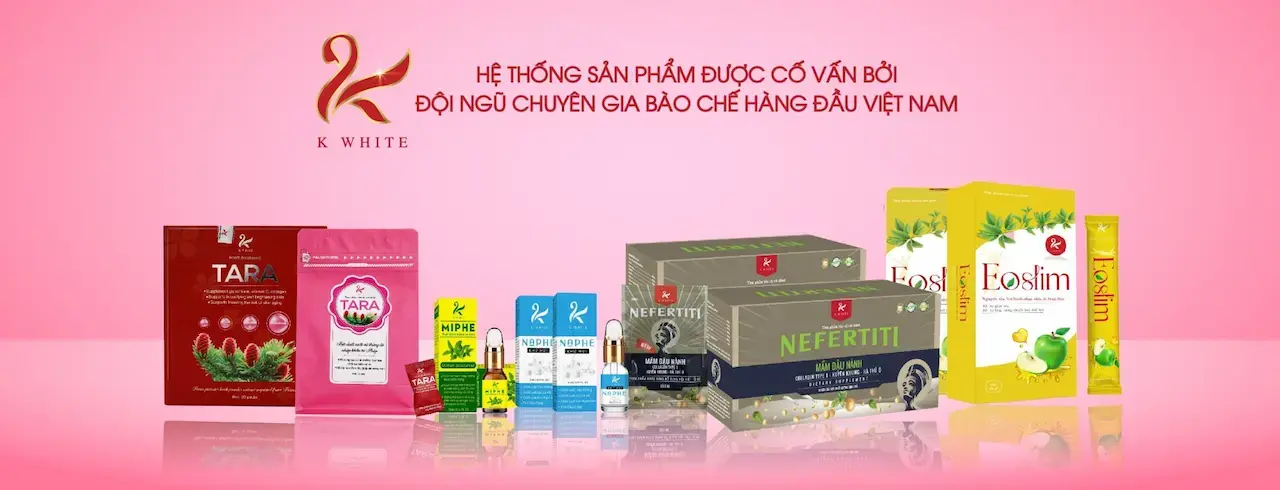 K White Là 1 Thương Hiệu Phân Phối Các Sản Phẩm Chăm Sóc Sức Khỏe Nhan Sắc Từ Bên Trong Có Nguồn Gốc Từ Thiên Nhiên, Không Chứa Các Thành Phần Độc Hại, Rất Tốt Cho Người Sử Dụng.