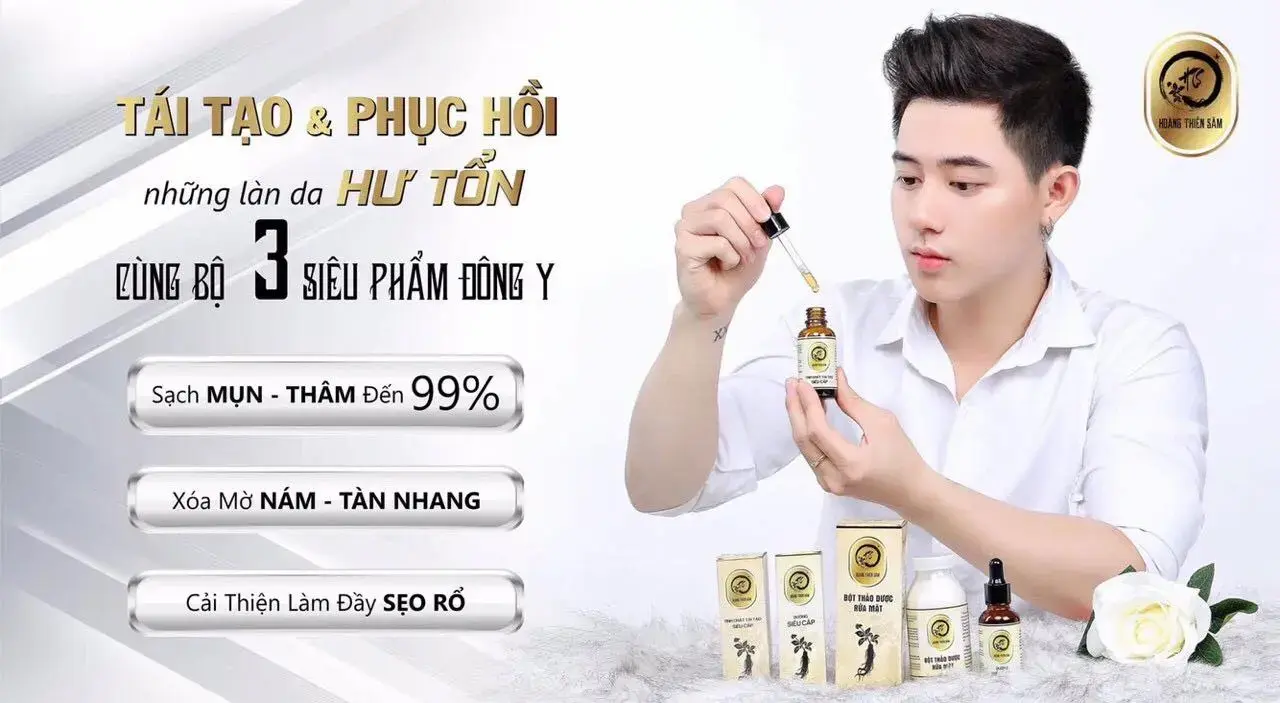 Hoàng Thiên Sâm - Trị Mụn Hoàn Toàn Từ Thảo Mộc Thiên Nhiên, 0% Chất Bảo Quản, 0% Màu Nhân Tạo, 0% Corticoid, 0% Parapen, 0% Những Thứ Hại Da Hại Sức Khỏe...