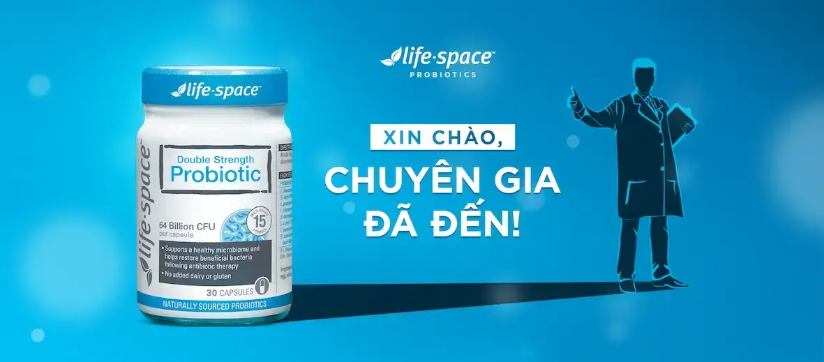 Life Space Là Sản Phẩm Đạt Chuẩn Của Who Về Men Vi Sinh Với Thành Phần Chứa 15 Chủng Lợi Khuẩn, Được Bổ Sung Kẽm Cùng Một Số Vitamin Nhóm B - C- D Giúp Tái Cân Bằng Hệ Vi Sinh Đường Ruột, Hỗ Trợ Tiêu Hoá Và Tăng Cường Sức Đề Kháng.