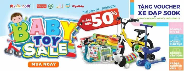 Mykingdom Đang Có Sale To Đến Rất To Đến -70% Vô Vàn Mặt Hàng Đồ Chơi Hàng Hiệu Mà Bé Nào Cũng Thích, Đảm Bảo Nhìn Là Mê, Chơi Là Ghiền Luôn Đó Bố Mẹ.