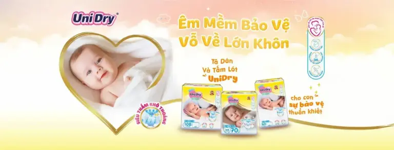 Tã Quần Unidry Siêu Mỏng Đột Phá Với Độ Mỏng Chỉ 4mm, Bề Mặt 3d Siêu Êm Mềm Cùng Màng Đáy Thoáng Khí, Không Hầm Bí; Giúp Bé Thoải Mái Trong Mọi Vận Động Để Phát Triển Tốt Nhất!