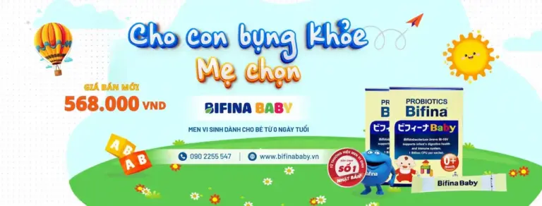 Bifina Baby Nhật Bản - Tiêu Hoá Dễ Dàng, Đề Kháng Vững Vàng 100% Nhập Khẩu Nguyên Hộp Nhật Bản Từ Hãng Dược Phẩm Morishita Jintan 130 Năm Tuổi