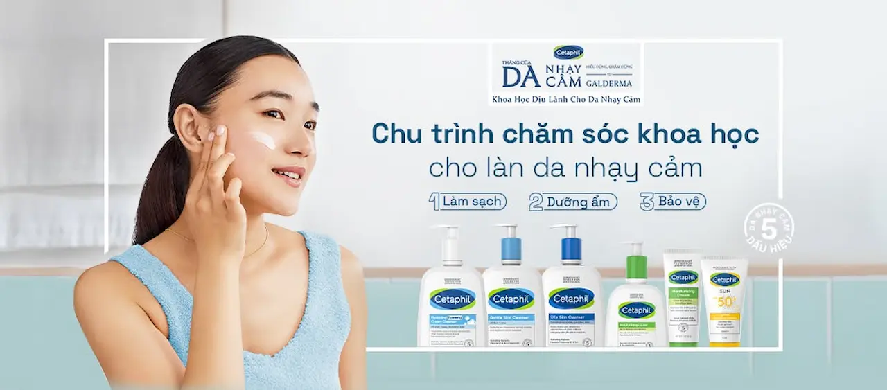 Cetaphil Nhãn hiệu số 1 tại Mỹ được bác sĩ da liễu khuyên dùng với công thức khoa học dịu lành cho da nhạy cảm