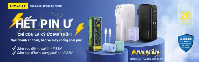 PISEN 1 Tập đoàn điện tử hàng đầu về các sản phẩm ngoại vi di động thông minh, IOT, Digital và các dịch vụ số