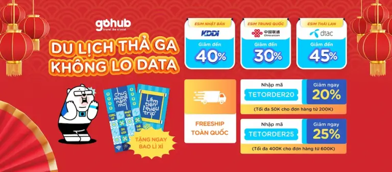SIM DU LỊCH GOHUB SIM 1 eSIM Du Lịch Quốc Tế - Gohub Cùng Bạn Du Lịch Như Người Bản Xứ