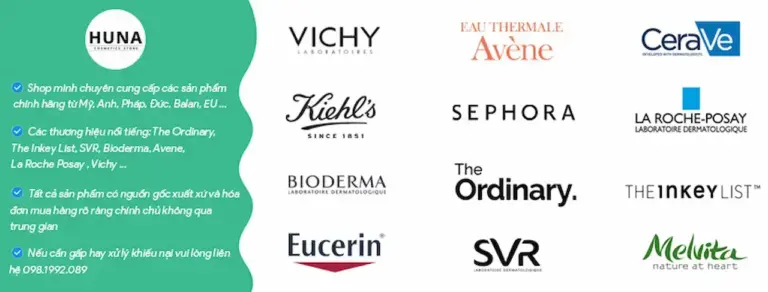 Huna Cosmetic 1 Nơi Mua hàng Dụng cụ chăm sóc da mặt, Dưỡng da & Serum chuyên sâu, Tẩy trang từ The Inkey List, OEM, The Ordinary,..