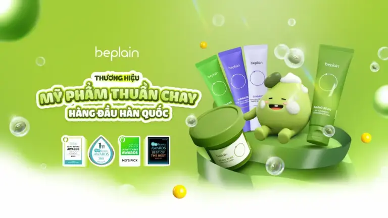 Beplain 1 Thương hiệu mỹ phẩm thuần chay hàng đầu Hàn Quốc giúp làm dịu da, cung cấp độ ẩm và nuôi dưỡng da khỏe mạnh