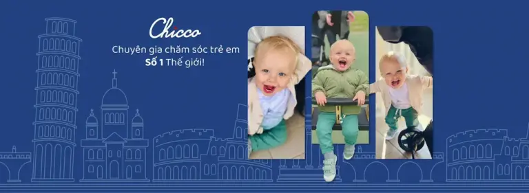 Chicco đến từ Ý với gần 70 năm kinh nghiệm trong lĩnh vực cung cấp các sản phẩm chăm sóc Mẹ & Bé
