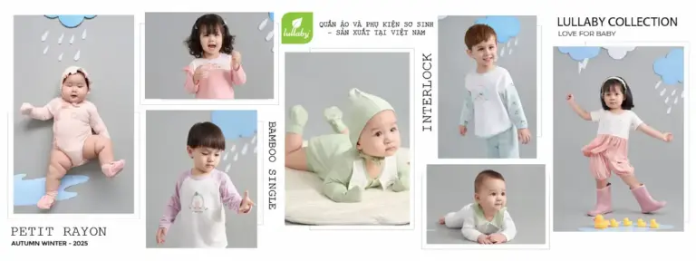 LULLABY BABY  chuyên sản xuất và phân phối các sản phẩm quần áo và phụ kiện cho bé từ 0 đến 4 tuổi
