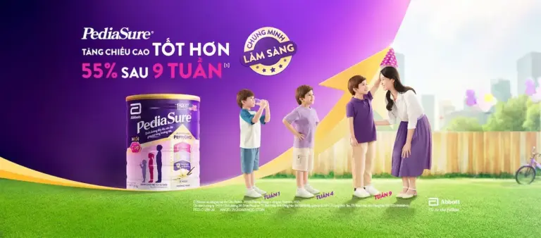PediaSure là 1 nguồn dinh dưỡng đầy đủ, cân đối, CMLS giúp bé tăng cân nặng, chiều cao & sức đề kháng